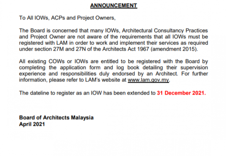 Important announcement on IOW registration